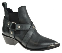 RODEO-BLACK WASHED LEATHER-women-Traffic Footwear
