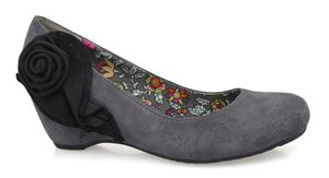 LILY-GREY FAUX SUEDE BLACK TRIM-women-Traffic Footwear