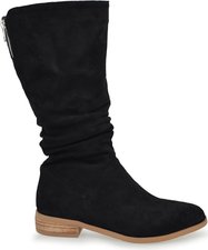 FANK-BLACK FAUX SUEDE-mid-knee-hi-boots-Traffic Footwear